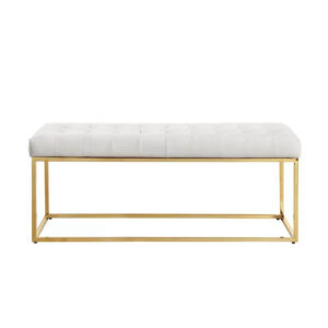 METAL frame bench with upholstered & tufted top BEN 22112 Gold