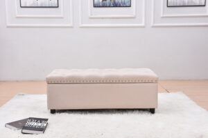 Wood frame Trunk bench with fabric upholstered & tufted BEN 6001